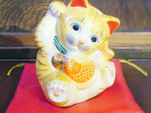 九谷燒長峰窯金鯉招財貓(已售出)