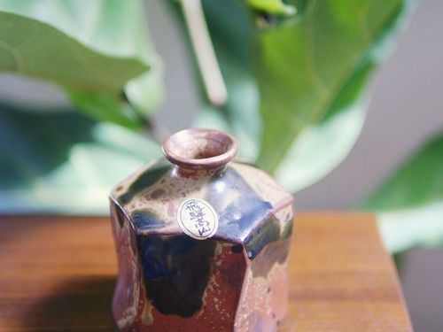 (已售出)飛驒高山紅褐古樸六角小花器