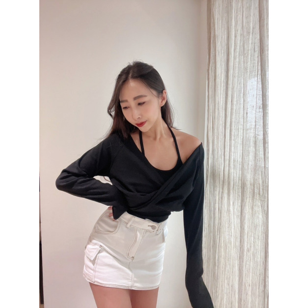 現貨｜兩件式綁帶背心+扭結上衣