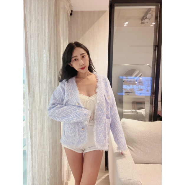 現貨｜溫柔圖騰流蘇針織外套