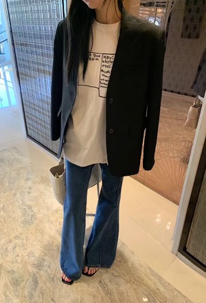 New 春.__單壓線喇叭褲