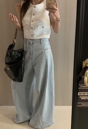 New 春.__側抓摺寬褲