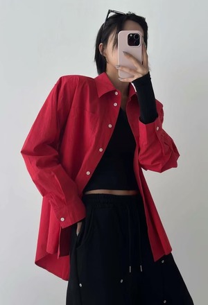 New 春.__胸口袋鈕扣衫