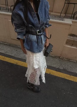 New 春.__繡花網紗ls裙