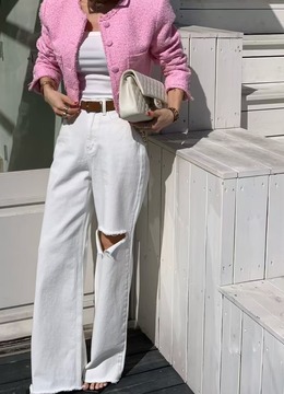 New 春.__單釦破膝蓋筒褲