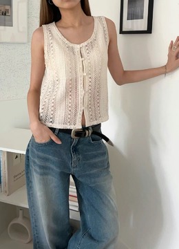 New 夏.__圓領網ls背心