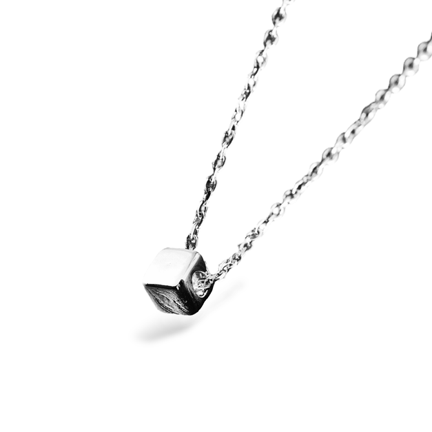 小方塊立體-純銀項鍊