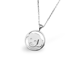 小狗剪影-純銀項鍊