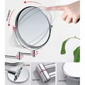 壁掛式折疊化妝鏡 拉伸梳妝鏡 (免釘膠/鎖螺絲) 8吋_3