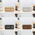 多功能木紋時鐘/聲控鬧鐘 顯示溫度/濕度/萬年曆 LED USB供電_5