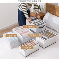 特價~PVC硬板衣物分隔盒 可對折衣物箱 (白色 中7格+大9格)_1