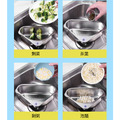 304不銹鋼 廚房水槽瀝水籃 三角廚餘瀝水架(銀色)_2