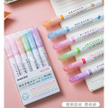 曲線花紋手帳筆 輪廓記號筆 花紋筆 文具用品 (6支裝)_5