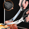 多功能烤肉剪刀夾 廚房剪刀 矽膠鴨嘴夾 夾剪一體_1