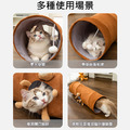 可愛貓隧道 直筒貓通道/睡袋 可折疊 寵物玩具_3