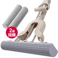 2入★寬口膠棉拖把頭28cm 對折擠水海綿拖把配件