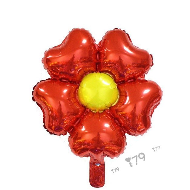 45cm 素面花朵鋁箔氣球-五瓣愛心花 (洪/粉/藍/紫/金)