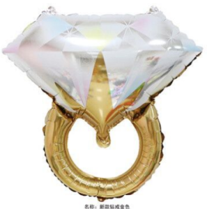 65cm愛情鋁箔氣球-金色鑽戒