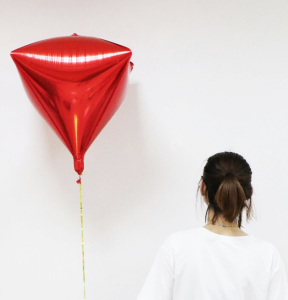 24吋4D立體鑽石造型球-紅色