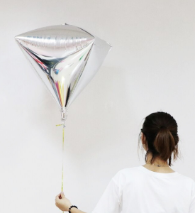 24吋4D立體鑽石造型球-銀色