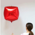 24吋立体正方形铝箔球-紅色