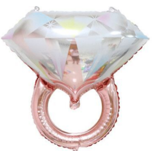 65cm愛情鋁箔氣球-玫瑰金色鑽戒