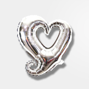 45cm愛心勾勾鋁箔氣球-銀色