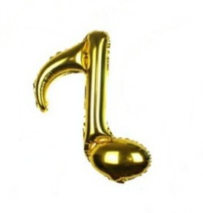 8分單音符鋁膜氣球  金色