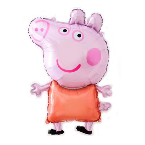 81cm 卡通系列 豬鋁箔氣球-粉橘