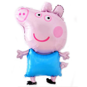 81cm卡通系列 豬鋁箔氣球-藍色