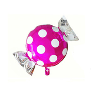 65cm圓點點糖果鋁箔氣球-玫紅色