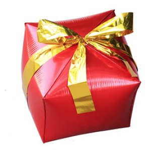 24吋禮物盒-紅色(金色緞帶)
