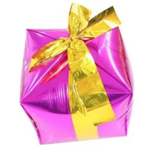 24吋禮物盒-桃色(金色緞帶)