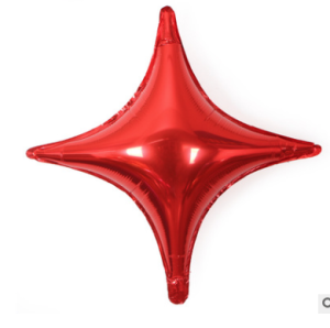 26寸四角星鋁箔球-紅色