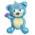89cm 動物系列鋁箔氣球-藍色招手小熊