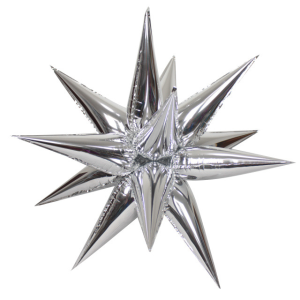 水滴光芒錐形鋁箔球-銀色(12個一組)