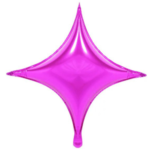 26寸四角星鋁箔球-玫紅色