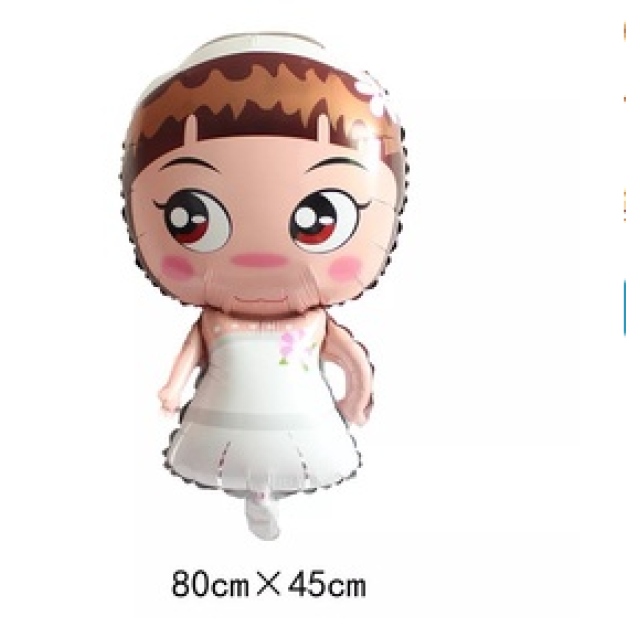 80cm 愛情鋁箔氣球-Ｑ版新娘