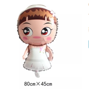 80cm 愛情鋁箔氣球-Ｑ版新娘