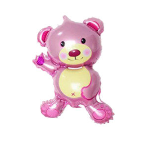 89cm 小造型鋁箔-粉色招手小熊