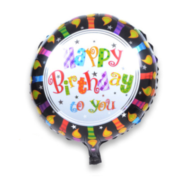 45cm 生日快樂圓形鋁箔氣球-B款
