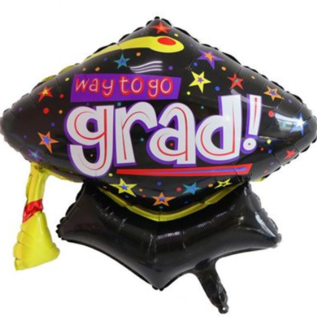 65cm 畢業系列鋁箔氣球-畢業學士帽B款