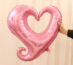 80cm愛心勾勾鋁箔氣球-粉色