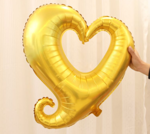 80cm愛心勾勾鋁箔氣球-金色