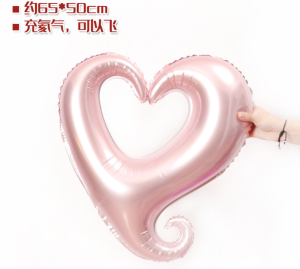 65cm愛心勾勾鋁箔氣球-粉色