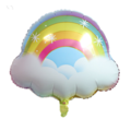 50cm 自然系列鋁箔氣球- 馬卡龍色彩虹白雲