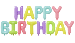 16吋 生日字母套組-馬卡龍混色