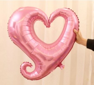 45cm愛心勾勾鋁箔氣球-粉色