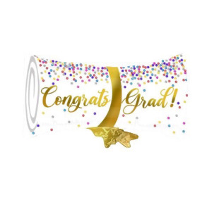 68cm 畢業系列鋁箔氣球-金絲帶畢業證書