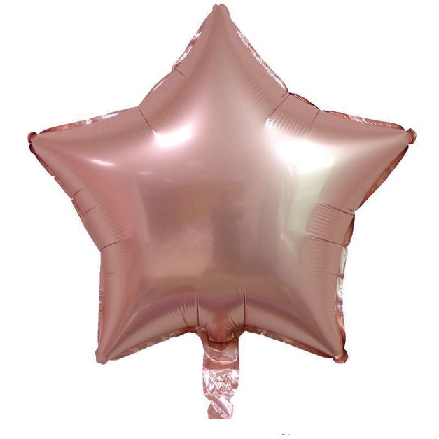 18吋星星鋁箔球-金屬玫瑰金色